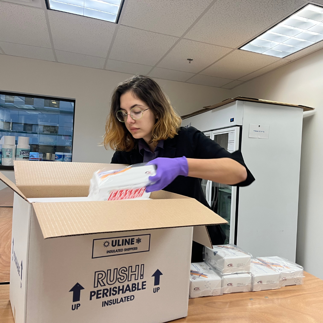 CellMosaic Scientist Katie Prepares ADC Vials for Shipments CellMosaic Scientist Katie Prepares ADC Vials for Shipments